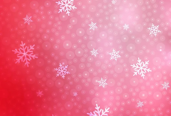 Fondo Vector Rojo Claro Estilo Navideño Ilustración Colorida Con Nieve — Vector de stock