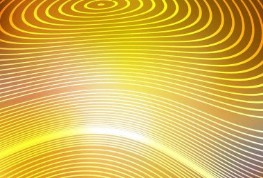 Bükülmüş çizgileri olan koyu sarı vektör düzeni. Soyut tarzda gradyan çizgilerle akıllı illüstrasyon. Tasarımınız için desen.