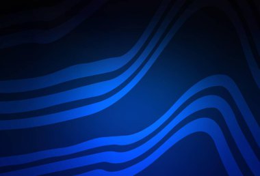 Eğri çizgileri olan koyu mavi vektör arkaplan. Çağdaş gradyan soyut çizgileri olan çizimler. Tasarımınız için desen.