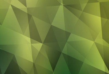 Açık yeşil, sarı vektör üçgen mozaik doku. Üçgenli modern soyut çizim. İş tasarımınız için yepyeni bir tarz.