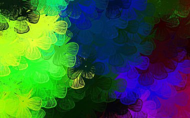 Dark Multicolor vektör karalama arkaplanı ağaçlar, dallar. Çiçekli modern soyut illüstrasyon. İşiniz için yepyeni bir tasarım..