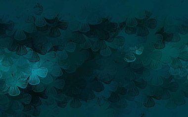 Koyu yeşil vektör, ağaçlı, dallı zarif duvar kağıdı. Çiçeklerle süslenmiş soyut çizimler. Duvar kağıtları, boyama kitapları için desen.