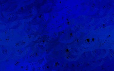 Bükülmüş çizgileri olan koyu mavi vektör deseni. Soyut tarzda gradyan çizgilerle akıllı illüstrasyon. Tasarımınız için basit şablon.