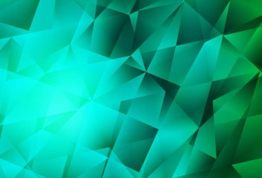 Açık yeşil vektör düşük polimerli doku. Zarif üçgenleri olan soyut çizimler. İşiniz için yepyeni bir tasarım..