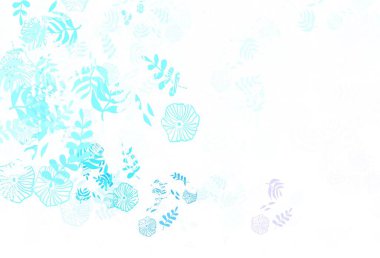 Yapraklı ışık çok renkli vektör deseni. Bulanık şekilli ve yapraklı yepyeni bir resim. Ağ ve ambalaj için elle boyanmış tasarım.