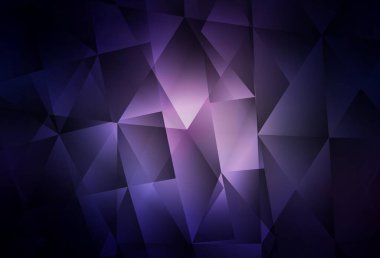 Koyu mor vektör üçgen mozaik arka plan. Üçgenli renkli soyut çizimler. Arkaplanlarınız için desenli desen.