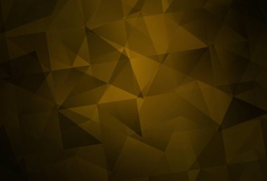 Koyu Turuncu Vektör Çokgen arkaplanı. Gradyanı olan üçgen geometrik örnek. İşiniz için yepyeni bir tasarım..