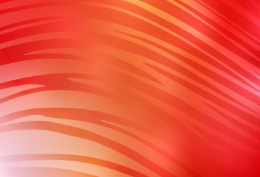 Açık kırmızı, bükülmüş çizgileri olan sarı vektör deseni. Renkli çizgileri ve şekilleri olan bir örnek. İş tasarımınız için şablon.