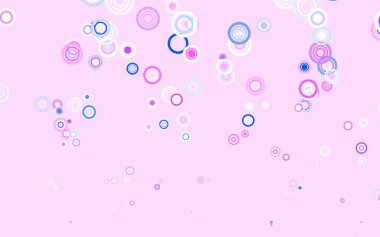 Açık Pembe, noktalı mavi vektör arkaplanı. Bulanık yağmur damlaları olan soyut bir çizim. Marka kitabınız için yeni şablon.