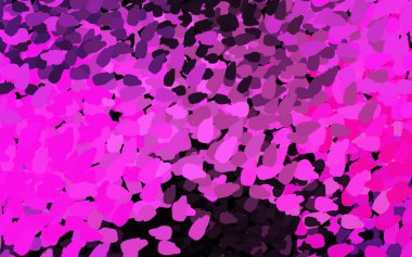 Memphis şekilli koyu pembe vektör arkaplan. Renkli rastgele şekillerle modern soyut illüstrasyon. Web siteniz için basit tasarım.