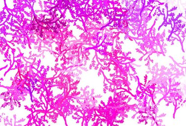 Açık pembe vektör, dallı doğal zemin. Yaprakları ve dalları olan modern soyut illüstrasyon. Ağ ve ambalaj için elle boyanmış tasarım.