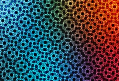 Açık mavi, noktalı kırmızı vektör arkaplanı. Doğa tarzında renkli baloncuklu soyut illüstrasyon. Marka kitabınız için yeni şablon.