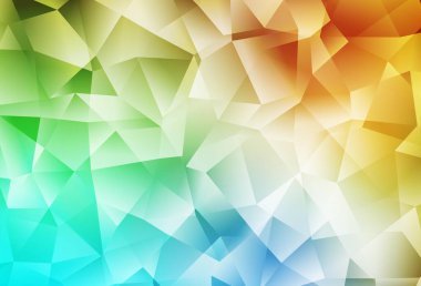 Açık mavi, sarı vektör çokgen arkaplan. Soyut ve üçgenli renkli çizimler. Broşürünüz için yepyeni bir tasarım..