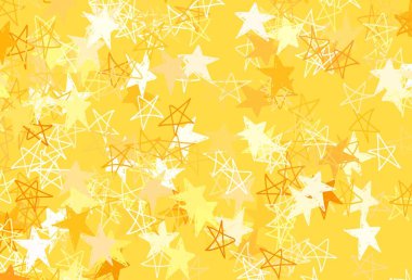 Yılbaşı yıldızlı hafif turuncu vektör deseni. Renkli yıldızlı soyut çizimler. Astroloji web siteleri için desen.