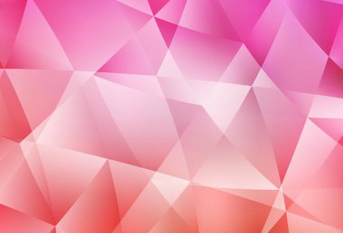 Açık pembe vektör üçgen arkaplan parlıyor. Zarif üçgenleri olan soyut çizimler. İşiniz için yepyeni bir tasarım..