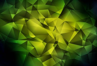 Koyu yeşil, sarı vektör soyut çokgen arkaplan. Origami tarzında gradyan ile geometrik çizim. Web siteniz için yeni bir doku.