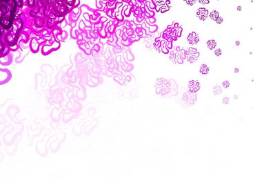 Açık Mor, rastgele şekilli pembe vektör deseni. Rastgele şekillerle soyut tarzda dekoratif tasarım. Bir cep telefonu için arka plan.