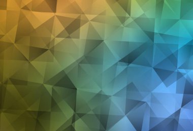 Açık mavi, sarı vektör üçgen arkaplan. Origami stilinde gradyan ile yaratıcı geometrik illüstrasyon. Web siteniz için yeni bir doku.