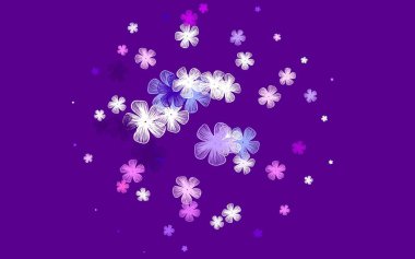 Açık mavi, kırmızı vektör çiçekli doğal zemin. Parlak renkli resimli çiçekler. Web siteleri ve pankartlar için desenli desen.