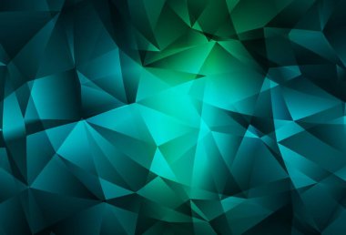 Açık mavi, yeşil vektör çokgen çizimi. Zarif üçgenleri olan soyut çizimler. Web siteniz için yeni bir doku.