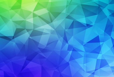 Açık mavi, yeşil vektör düşük polimerli doku. Yarım ton şeklinde, üçgenli yaratıcı illüstrasyon. Pankartın için tamamen yeni bir şablon.