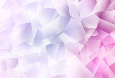 Açık pembe vektör soyut mozaik arkaplan. Üçgenli parlak renkli çizimler. İş tasarımınız için yepyeni bir tarz.