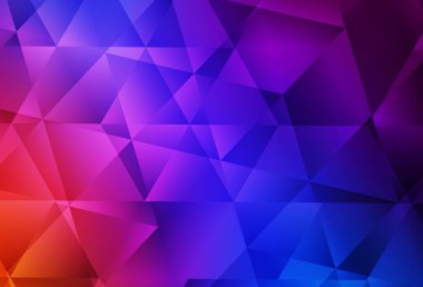 Açık mavi, kırmızı vektör eğimli üçgen desen. Gradyanı olan üçgen geometrik örnek. Cep telefonunun arka planının şablonu.