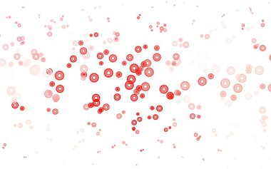 Kabarcıklı açık kırmızı vektör arka planı. Bulanık yağmur damlaları olan soyut bir çizim. Reklamlar, broşürler için desen.
