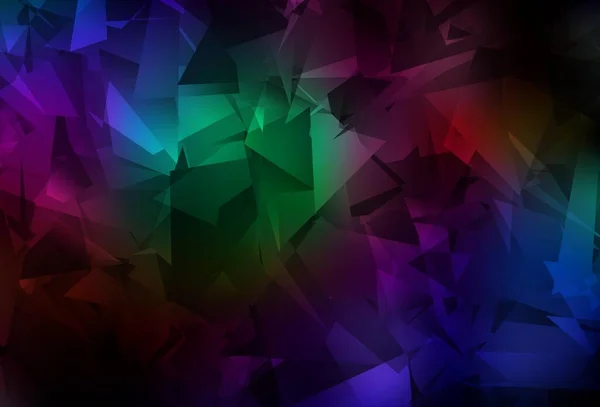 Тёмный Многоцветный Вектор Сияющий Треугольной Компоновкой Красочная Иллюстрация Многоугольном Стиле — стоковый вектор
