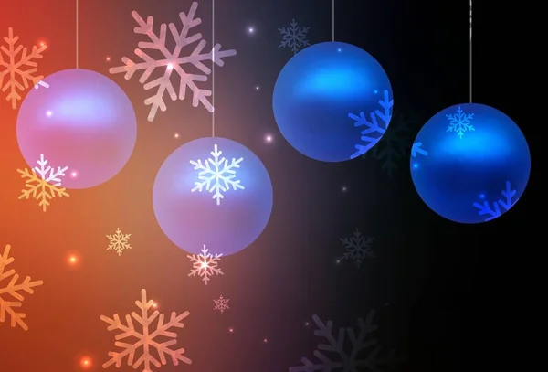 Dark Blue Žlutý Vektorový Vzor Vánočním Stylu Abstraktní Ilustrace Vánoční — Stockový vektor
