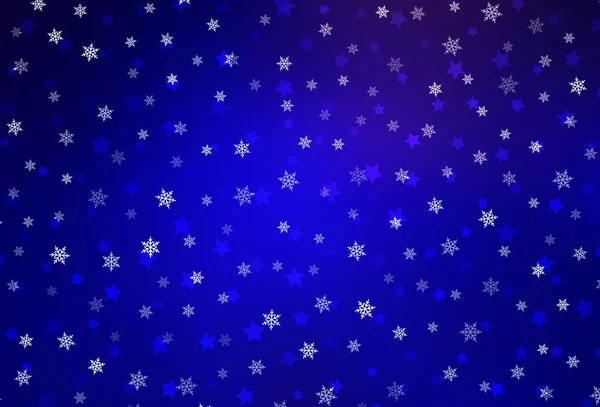 Dunkelblaues Vektormuster Mit Weihnachtlichen Schneeflocken Sternen Gradient Bunte Illustration Mit — Stockvektor