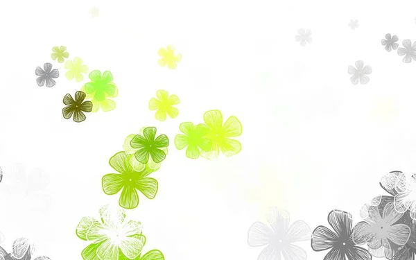 Светло Зеленый Вектор Цветами Декоративный Дизайн Цветов Белом Фоне Шаблон — стоковый вектор