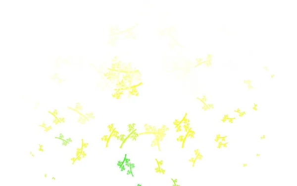 Vert Clair Motif Gribouillis Vectoriel Jaune Avec Branches Illustration Avec — Image vectorielle