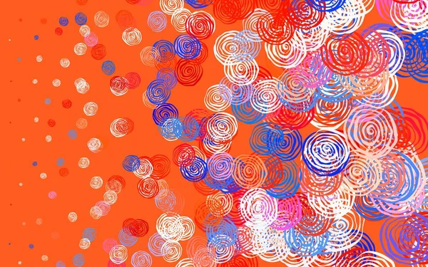 Azul Claro Vetor Vermelho Fundo Abstrato Com Rosas Ilustração Colorida — Vetor de Stock