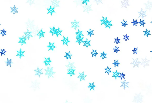 Textura Vectorial Azul Claro Con Copos Nieve Colores Estrellas Copos — Vector de stock