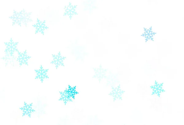 Textura Vectorial Azul Claro Con Copos Nieve Colores Estrellas Copos — Vector de stock