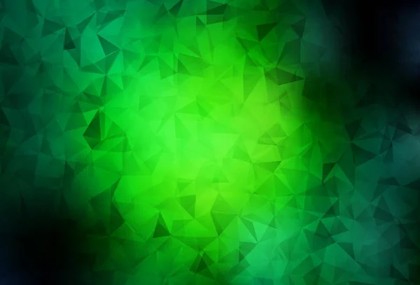 Темно Зелений Вектор Низький Полі Фон Трикутна Геометрична Вибірка Градієнтом — стоковий вектор