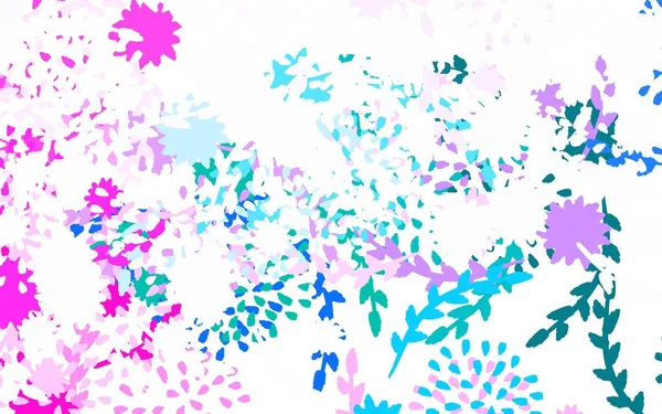 Luz Púrpura Rosa Vector Doodle Fondo Con Flores Rosas Ilustración — Vector de stock