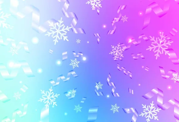 浅粉色 蓝色矢量布局为新年风格 五彩缤纷的插图与圣诞节的简单和标志 小册子 教育传单的分发方式 — 图库矢量图片