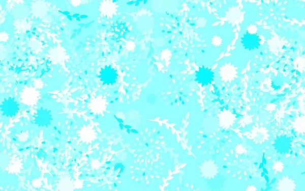 Светло Голубой Зеленый Векторный Естественный Фон Цветками Цветками Шаблон Фонов — стоковый вектор