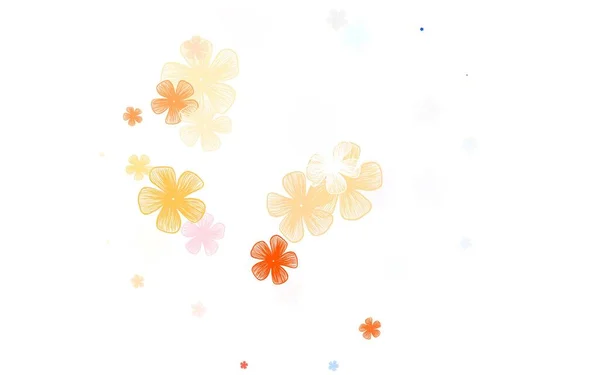 Light Orange Vector Abstract Backdrop Flowers Flowers Gradient White Background — Stock Vector