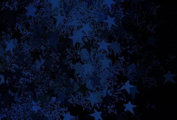 Fundo Vetorial Azul Escuro Com Belos Flocos Neve Estrelas Flocos — Vetor de Stock