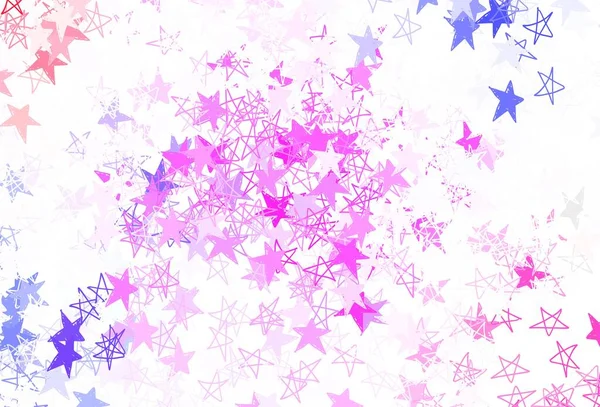 Light Purple Vektor Hintergrund Mit Farbigen Sternen Dekorative Leuchtende Illustration — Stockvektor