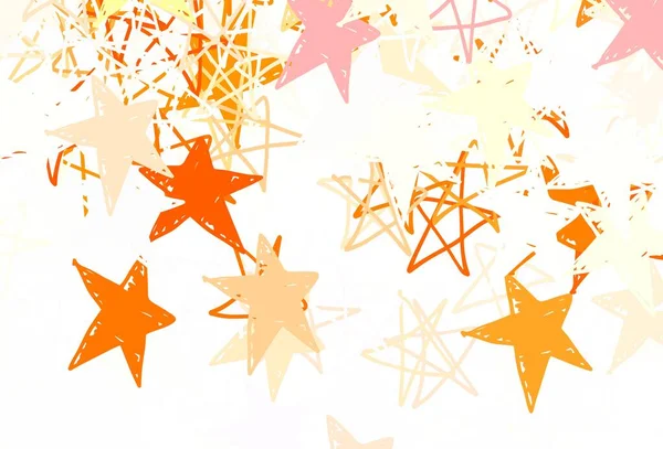 Modèle Vectoriel Orange Clair Avec Étoiles Ciel Étoiles Sur Fond — Image vectorielle