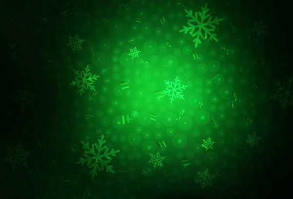 Dunkelgrüne Vektorschablone Karnevalsstil Illustration Mit Gefälle Weihnachtskugeln Schneeflocken Intelligentes Design — Stockvektor