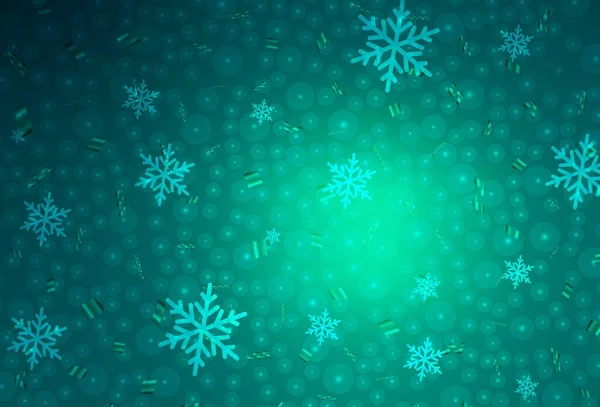 圣诞风格的浅绿色矢量图案 闪烁着圣诞球的图解 排版模板 — 图库矢量图片
