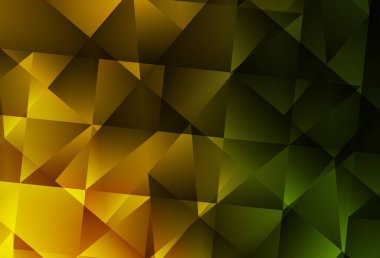 Koyu yeşil, sarı vektör soyut çokgen şablon. Çokgen soyut çizim ve gradyan. İş tasarımınız için yepyeni bir tarz.