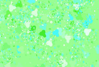 Karmaşık şekilli açık yeşil vektör şablonu. Rastgele şekillerle soyut tarzda dekoratif tasarım. Web siteniz için basit tasarım.