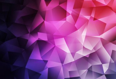 Koyu Mor, Pembe vektör soyut çokgen şablon. Gradyanı olan üçgen geometrik örnek. Web siteniz için yeni bir doku.