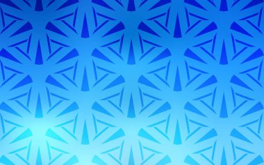 Çokgen biçimli açık mavi vektör arkaplanı. Üçgen şekilli ışıltılı soyut çizimler. Reklamlar için desen.